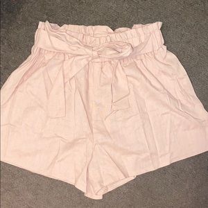 Light pink paperbag shorts